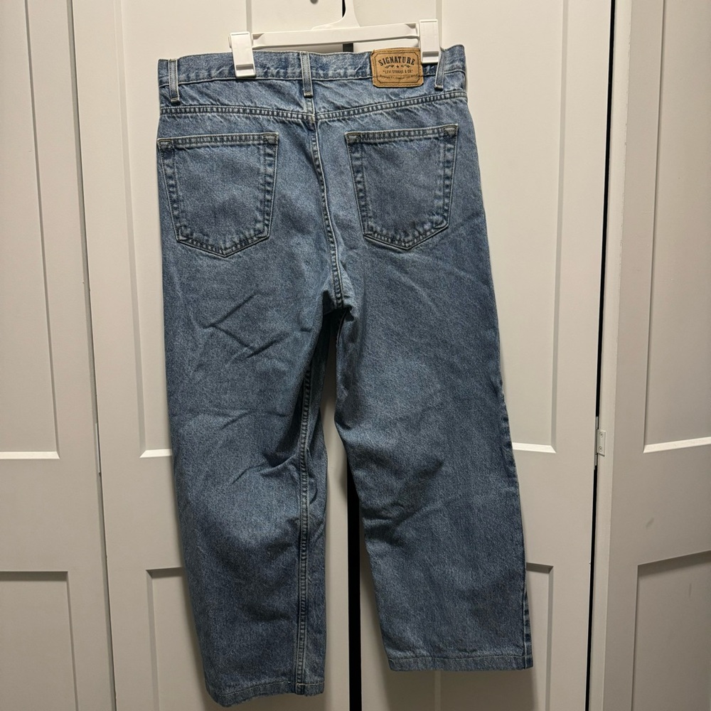 Levi Signature Relaxed Straight/Wide Leg Medium Wash Jeans Size W36 L32 - Picture 4 of 11